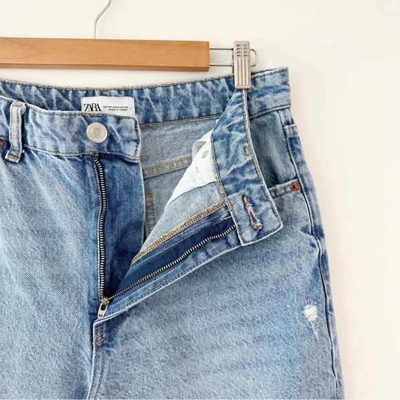 Zara Blue High waisted Wide Leg Jeans Size 8 - Picture 11 of 12